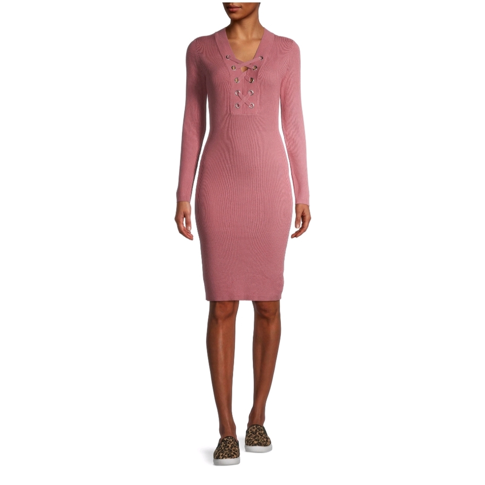 NWT No Boundaries Lace Up Sweater Dress